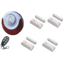 Focus MD214R M4010 Ασύρματο Σύστημα Συναγερμού με 4 Αισθητήρες Πόρτας, 1 Σειρήνα, 1 Τηλεχειριστήριο, Κέντρο