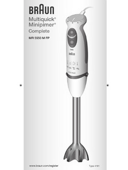Braun MR5550 Ραβδομπλέντερ με Πλαστική Ράβδο 600W