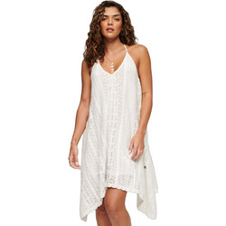 Superdry Midi Καλοκαιρινό Καθημερινό Φόρεμα Λευκό W8011436A-71D