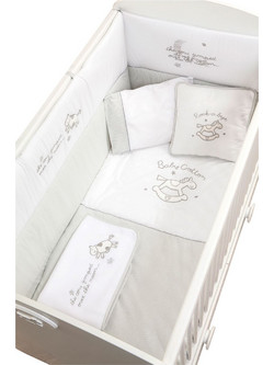 Cilek Baby Cotton Σετ Κούνιας White/Grey 6τμχ