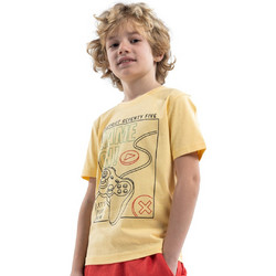 District75 Παιδικό T-Shirt Κοντομάνικο Κίτρινο 124KBSS-070-055