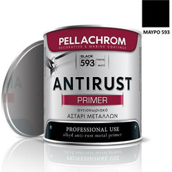 Pellachrom Antirust Αντισκωριακό Ακρυλικό Αστάρι Διαλύτου 0.375lt Μαύρο