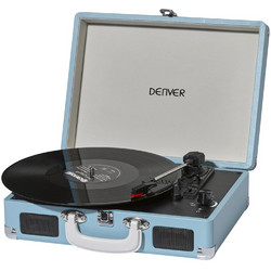 Denver VPL-120 Πικάπ Βαλιτσάκι με Ηχεία & Προενίσχυση USB Light Blue