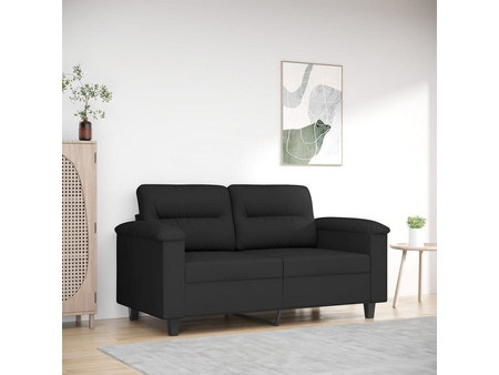vidaXL Διθέσιος Καναπές Microfiber Μαύρος 210x77x80cm 359558