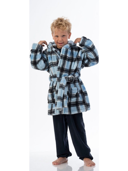 Secret Point Παιδική Ρόμπα Fleece Χειμωνιάτικη Γαλάζια 223-705