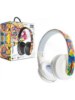 Z9BTC Ασύρματα Bluetooth Ακουστικά Sports Over Ear Λευκά Πολύχρωμα