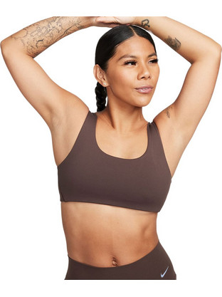 Nike Alate All U Lightly Lined U-Neck Αθλητικό Μπουστάκι με Χαμηλή Στήριξη Καφέ DV9855-237
