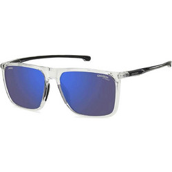 Carrera CA034S 900/XT Ανδρικά Γυαλιά Ηλίου Τετράγωνα Κοκάλινα Διαφανές Μαύρο με Μπλε Polarized Φακό