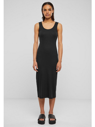 Urban Classics Midi Καλοκαιρινό Καθημερινό Φόρεμα Μαύρο TB6190-00007