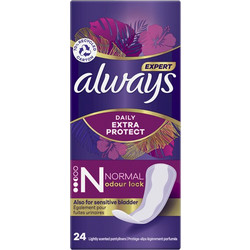 Always Expert Daily Extra Protect Normal Σερβιέτες Ακράτειας 2.5 Σταγόνες 24τμχ