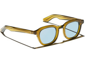 Moscot Dahven Γυαλιά Ηλίου Τετράγωνα Κοκάλινα Καφέ με Μπλε Φακό