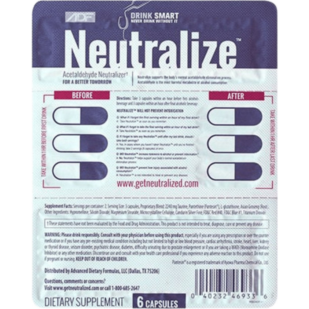 Neutralize Him ADF Neutralize Πεπτικό Βοήθημα 6 Κάψουλες | BestPrice.gr