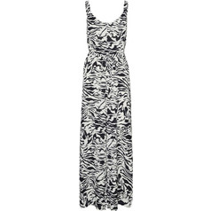 Vero Moda Midi Καλοκαιρινό Καθημερινό Φόρεμα Μαύρο Λευκό 10305451