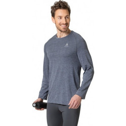Odlo The Essentials Seamless Long Sleeve Running Ανδρικό Αθλητικό T-Shirt Γκρι 313932-10841