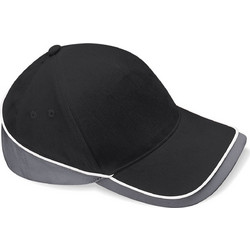 Beechfield Ανδρικό Καπέλο Jockey Υφασμάτινο Μαύρο Γκρι B171