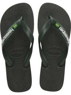 Havaianas Brasil Logo Ανδρικές Σαγιονάρες Αντιολισθητικές Χακί 4110850-5983