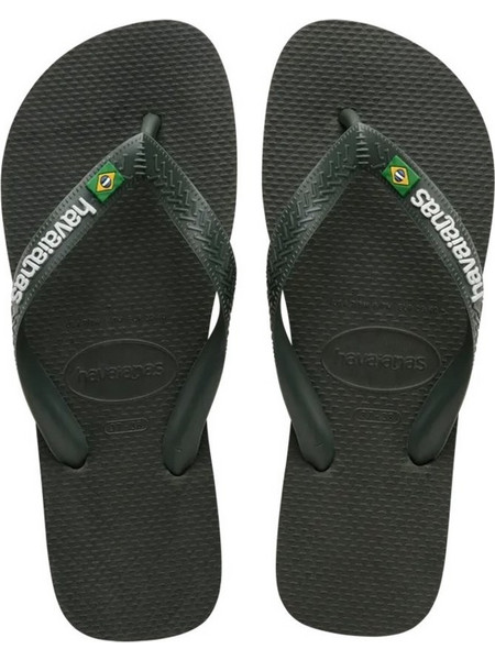 Havaianas Brasil Logo Ανδρικές Σαγιονάρες Αντιολισθητικές Χακί 4110850-5983