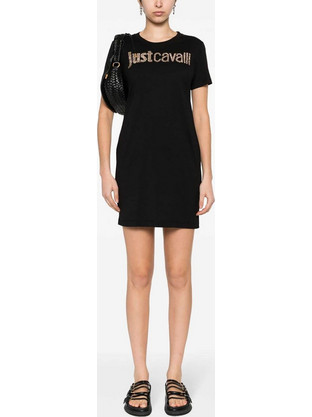 Just Cavalli Mini Καλοκαιρινό Καθημερινό Μπλουζοφόρεμα Μαύρο 76PAOE04CJ110