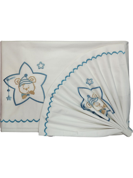 Joli Junior Σετ Βρεφικά Σεντόνια Κούνιας Βαμβακερά 110x160 Light Blue