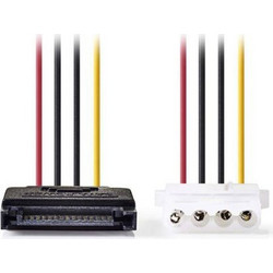 Nedis CCGP73530VA015 Καλώδιο Τροφοδοσίας 15-Pin SATA Male to 4-Pin Molex Female 0.15m Multicolor