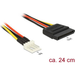 DeLOCK 83877 Καλώδιο Τροφοδοσίας 15-Pin SATA Male to 4-Pin Floppy 0.24m Multicolor