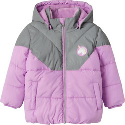 Name It Παιδικό Μπουφάν Χειμωνιάτικο Puffer Λιλά 13218467