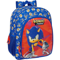 Safta Sonic Prime Σχολική Τσάντα Πλάτης Δημοτικού Μπλε Κόκκινη 612495640