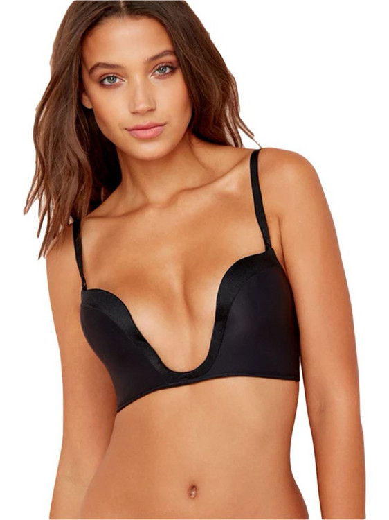 Wonderbra Σουτιέν για Βαθύ Ντεκολτέ Push Up χωρίς Μπανέλα Μαύρο W00J5-022