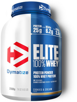 Dymatize Elite 100% Whey Cookies & Cream Πρωτεΐνη Ορού Γάλακτος Γράμμωσης Χωρίς Γλουτένη 2.17kg