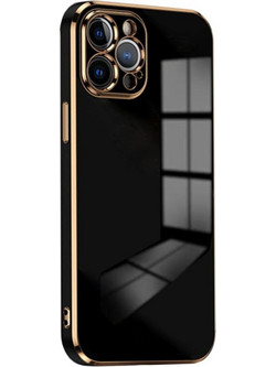 Bodycell Gold Plated Silicon Back Cover Black (iPhone 14 Pro)