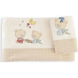Dimcol Happy Bears 22 Σετ Βρεφικές Πετσέτες 2τμχ 400gr/m²
