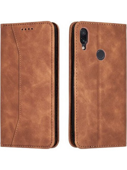 Bodycell Pu Leather Book Brown (Xiaomi Redmi Note 7 / 7 Pro)