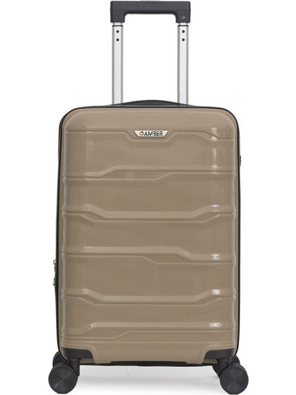 Amber AM1014 Βαλίτσα Καμπίνας 55x35x20cm με 4 Ρόδες Εκρού