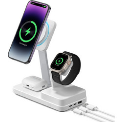 ESR 6in1 HaloLock CryoBoost Βάση Φόρτισης με Θύρα USB-A & 2 Θύρες USB-C 100W White