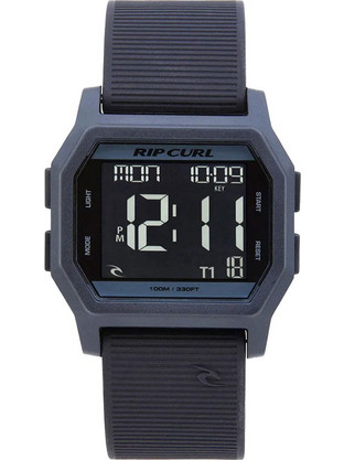 Rip Curl Ψηφιακό Ανδρικό Ρολόι Χρονογράφος με Μαύρο Καουτσούκ Λουράκι A2701-90