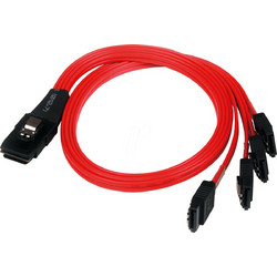StarTech SAS8087S4R50 Καλώδιο Σκληρού Δίσκου mini SAS to 4 x SAS 0.5m Red