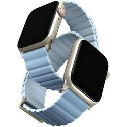 Uniq Revix Premium Reversible Λουράκι Δερμάτινο & Σιλικόνης Blue / White (Apple Watch 38 / 40 / 41mm)