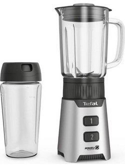 Tefal BL16GE30 Nutri Mπλέντερ Inox 400W 700ml Μπλέντερ για Smoothie με Γυάλινη Κανάτα 700ml 400W