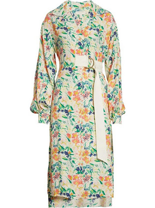 Ted Baker Dasiey Midi Βραδινό Φόρεμα Floral Εκρού 259573