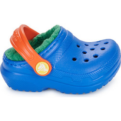 Crocs Classic Lined Clog Ανατομικές Χειμερινές Παιδικές Παντόφλες για Αγόρια με Γούνα Royal Blue 207009-4LB