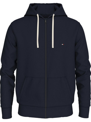 Tommy Hilfiger Ανδρική Ζακέτα Fleece με Κουκούλα και Φερμουάρ Μαύρη MW0MW37234-BDS