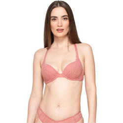 Luna Pearl Σουτιέν Push Up με Μπανέλα Ροζ 16500