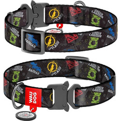 Waudog Justice League Metal Κολάρο Σκύλου Μαύρο 2x24-40cm