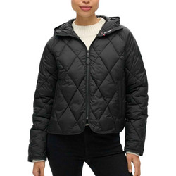 Superdry Γυναικείο Μπουφάν Καπιτονέ Κοντό Μαύρο W5011795A-02A
