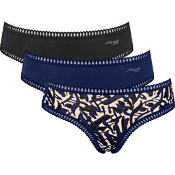 Sloggi Go Crush Βαμβακερά Γυναικεία Slip με Δαντέλα 3Pack 10219677-M008
