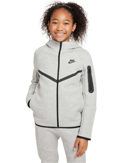 Nike Παιδική Ζακέτα Fleece με Κουκούλα και Φερμουάρ Γκρι HV5867-063