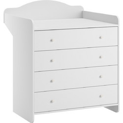 PoliHome Megeve Βρεφική Συρταριέρα - Αλλαξιέρα Λευκή 90.4x76x105.4cm