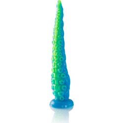 Epic Scylla Fluorescent Thin Tentacle Small Dildo με Βεντούζα 25.5cm Μπλε Πράσινο