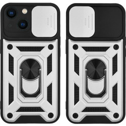 Sonique Ring Armor CamPro Back Cover Silver (iPhone 13 mini)