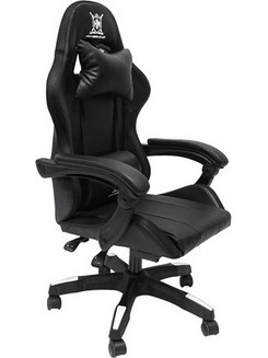 HomeMarkt Darren Καρέκλα Gaming Δερματίνης Μαύρη HM1203.04